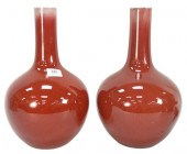 PAIR OF CHINESE OXBLOOD GLAZED