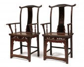 PAIR OF CHINESE PAINTED ARMCHA