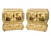 PAIR OF CHINESE PAINTED CABINE
