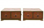 PAIR OF CHINESE PAINTED LOW CA