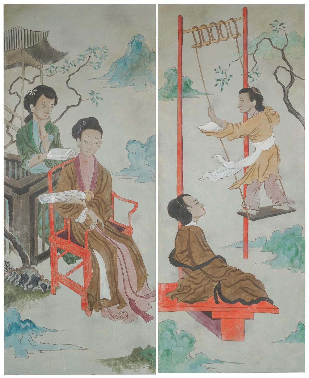 PAIR OF CHINESE PAINTED