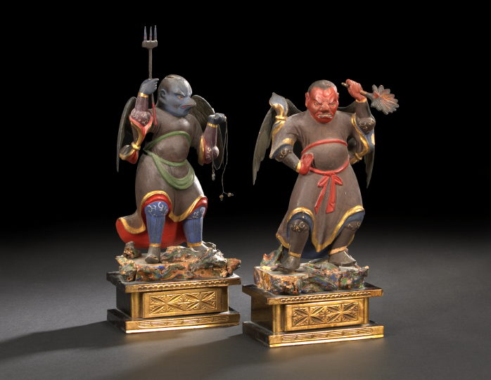 Pair of Chinese Painted Wood
