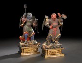 Pair of Chinese Painted Wood D