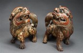 PAIR OF CHINESE PARCEL GILT RE