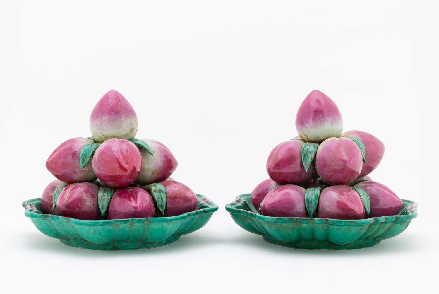 PAIR OF CHINESE PEACH ALTAR FRUIT