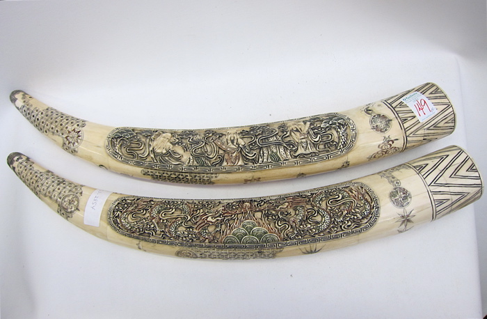 PAIR OF CHINESE PIECED BONE