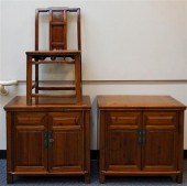 PAIR OF CHINESE PINE SIDE CABI