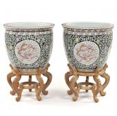 PAIR OF CHINESE PLANTERS 14 ½"