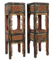 PAIR OF CHINESE POLYCHROME AND