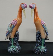 PAIR OF CHINESE POLYCHROME DEC