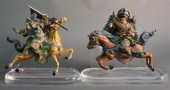 PAIR OF CHINESE POLYCHROME GLA