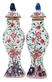 PAIR OF CHINESE POLYCHROME POR