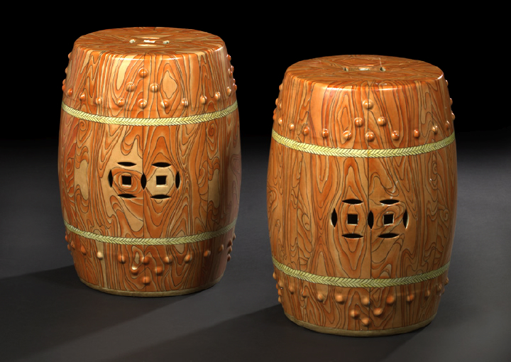 Pair of Chinese Porcelain Garden