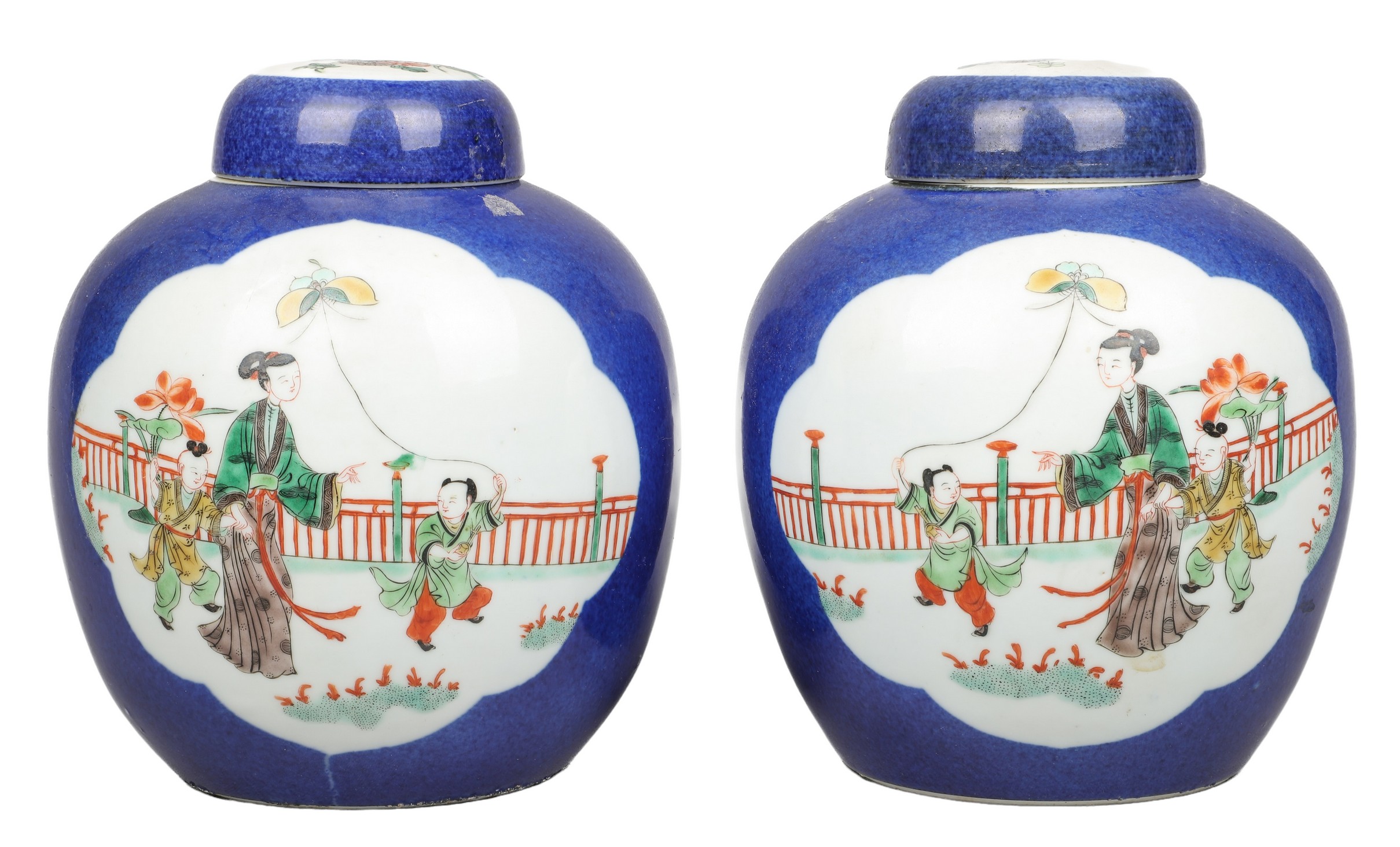 Pair of Chinese porcelain ginger