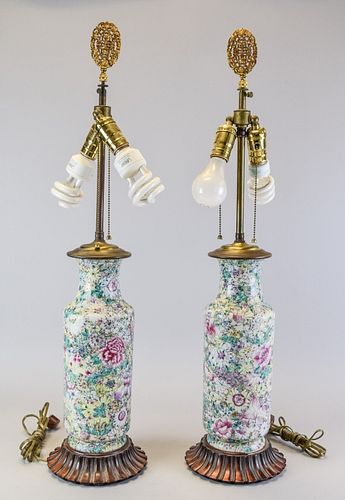 PAIR OF CHINESE PORCELAIN LAMPSPair