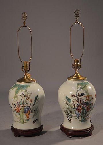 PAIR OF CHINESE PORCELAIN LAMPSPair