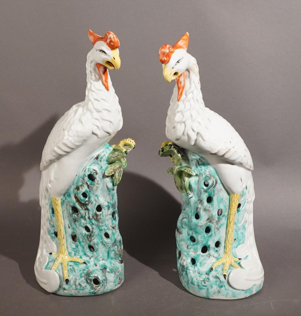 PAIR OF CHINESE PORCELAIN PHOENIX