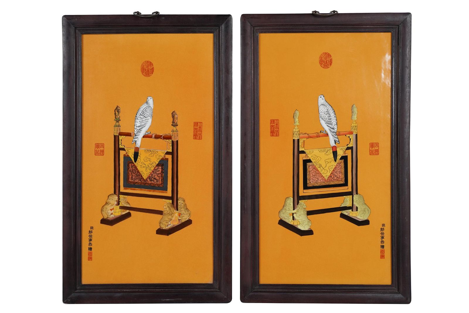 PAIR OF CHINESE PORCELAIN PLAQUESin