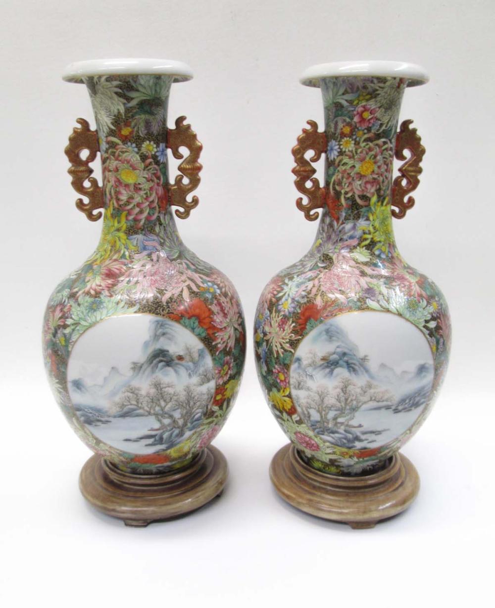 PAIR OF CHINESE PORCELAIN VASES,