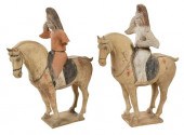 PAIR OF CHINESE POTTERY EQUEST