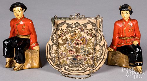 PAIR OF CHINESE POTTERY FIGURES,