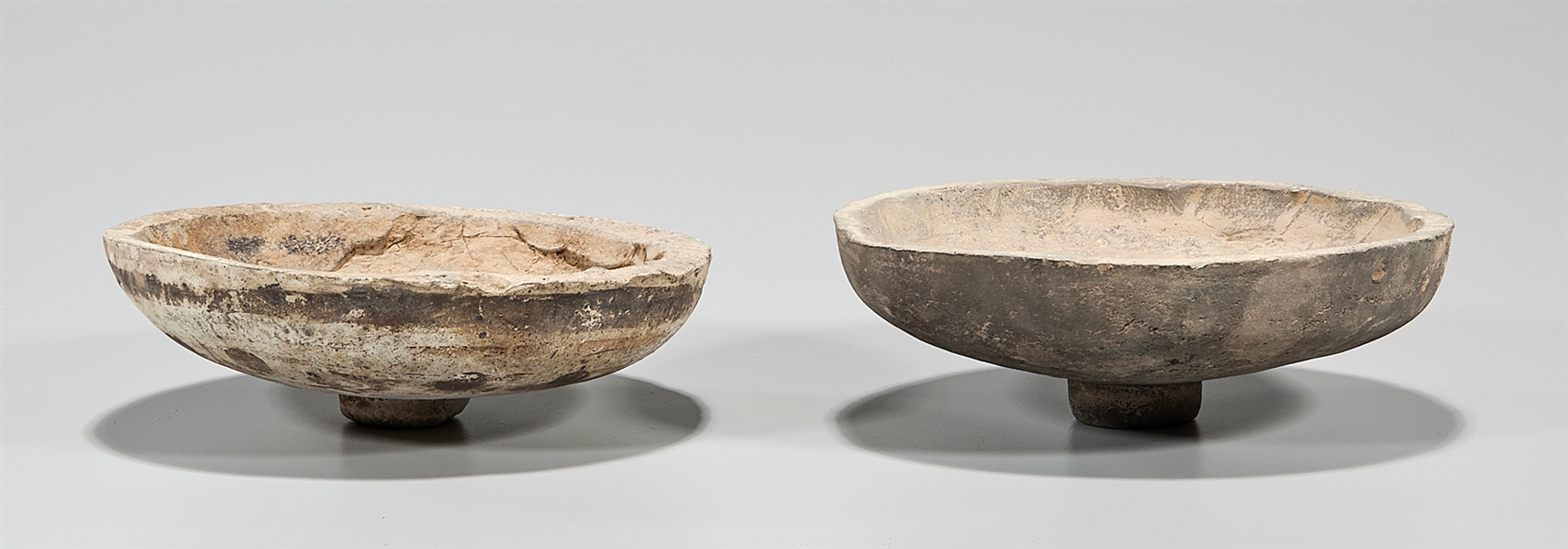 Pair of Chinese pottery footed