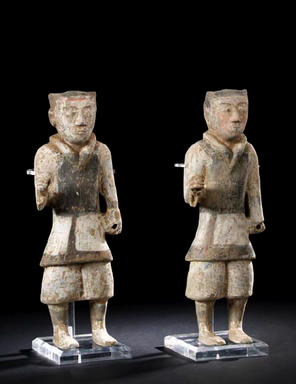 Pair of Chinese Pottery Tomb