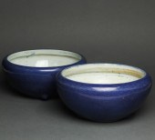 PAIR OF CHINESE POWDER BLUE GL