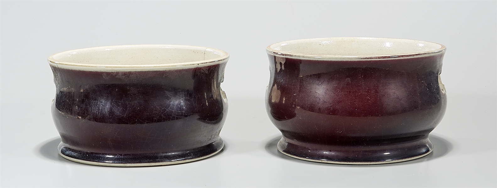 Pair of Chinese purple glazed