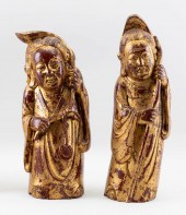 PAIR OF CHINESE RED AND GILT L