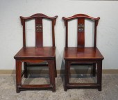 PAIR OF CHINESE RED STAINED FR