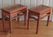 PAIR OF CHINESE RED STAINED PI