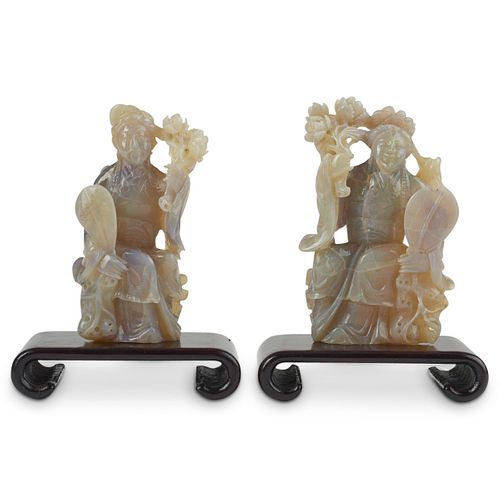 PAIR OF CHINESE REPUBLIC OPAL