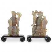 PAIR OF CHINESE REPUBLIC OPAL