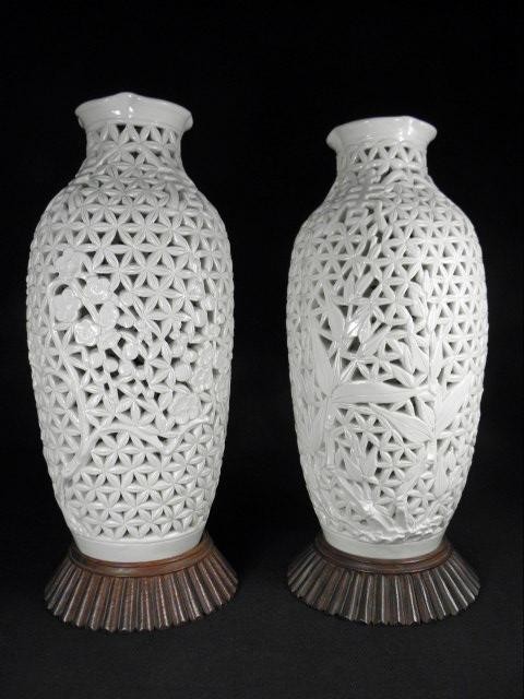 Pair of Chinese reticulated