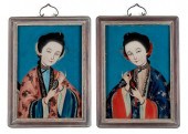 PAIR OF CHINESE REVERSE PAINTE