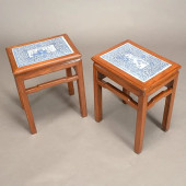 PAIR OF CHINESE ROSEWOOD STOOL