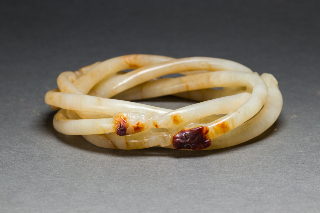 PAIR OF CHINESE RUSSET AND WHITE