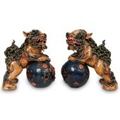 PAIR OF CHINESE SANCAI CERAMIC