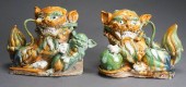 PAIR OF CHINESE SANCAI GLAZED