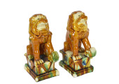 PAIR OF CHINESE SANCAI GLAZED