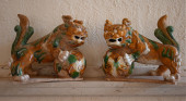 PAIR OF CHINESE SANCAI GLAZED