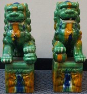 PAIR OF CHINESE SANCAI GLAZED