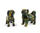 PAIR OF CHINESE SANCAI GLAZED