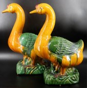 PAIR OF CHINESE SANCAI GLAZED