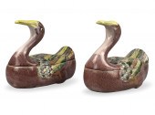 PAIR OF CHINESE SANCAI GLAZED