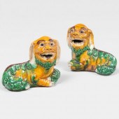 PAIR OF CHINESE SANCAI GLAZED