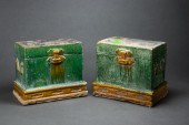 PAIR OF CHINESE SANCAI GLAZED