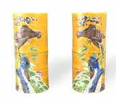 PAIR OF CHINESE SANCAI GLAZED