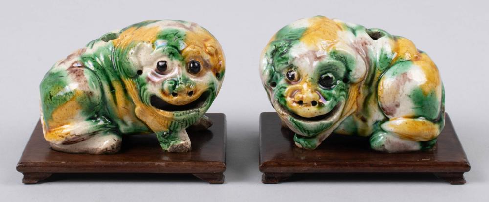 PAIR OF CHINESE SANCAI-GLAZED